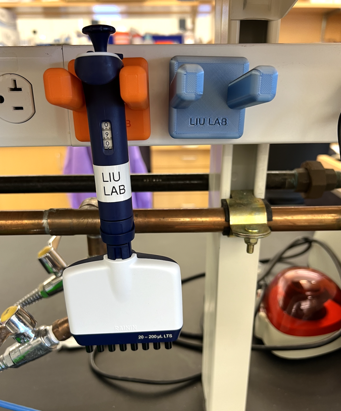 Pipette holder supporting a multichannel pipette
